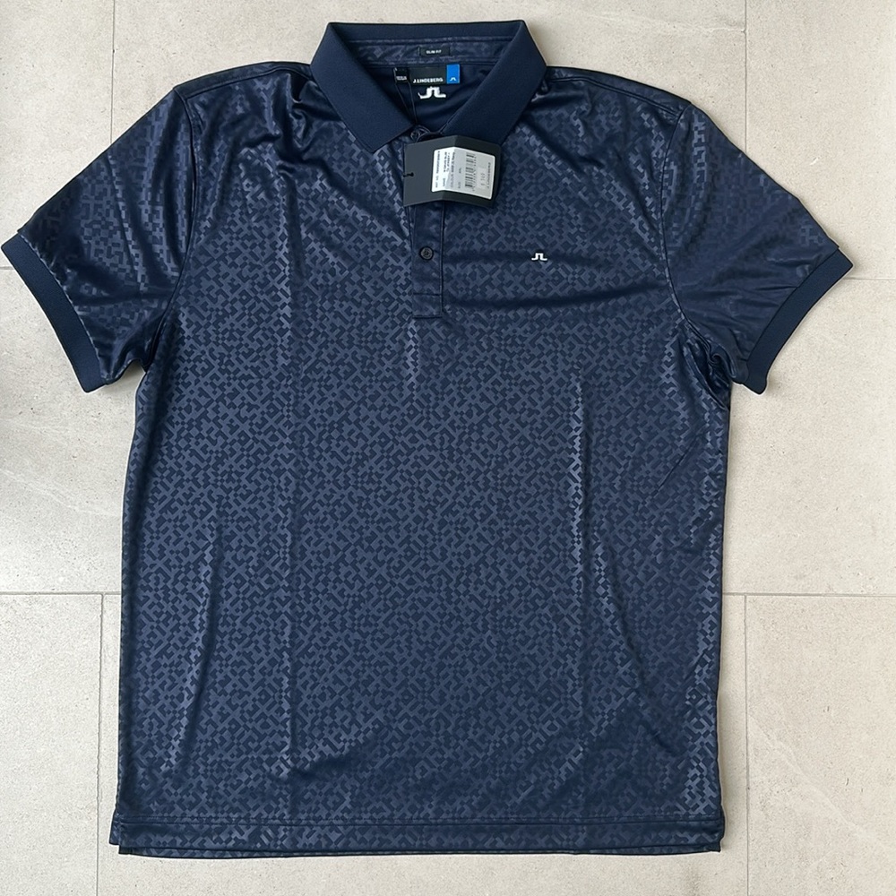 NWT J Lindenberg Size XXL Slim Golf Polo Navy Blue